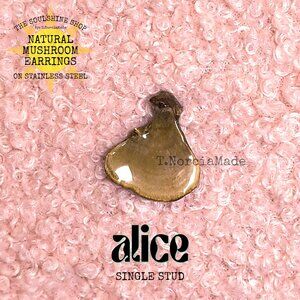 Alice Natural Mushroom Single Stud Earring